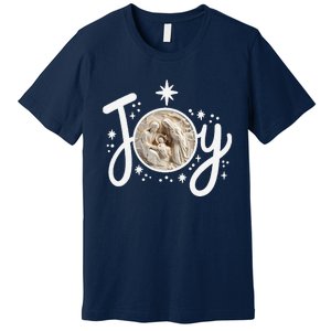 Christian Christmas Joy Jesus Nativity Scene Faith Family Premium T-Shirt