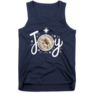 Christian Christmas Joy Jesus Nativity Scene Faith Family Tank Top