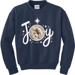 Christian Christmas Joy Jesus Nativity Scene Faith Family Kids Sweatshirt