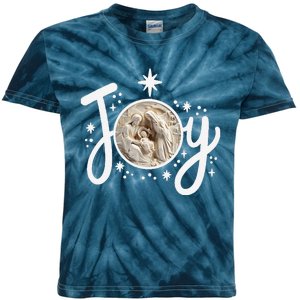 Christian Christmas Joy Jesus Nativity Scene Faith Family Kids Tie-Dye T-Shirt