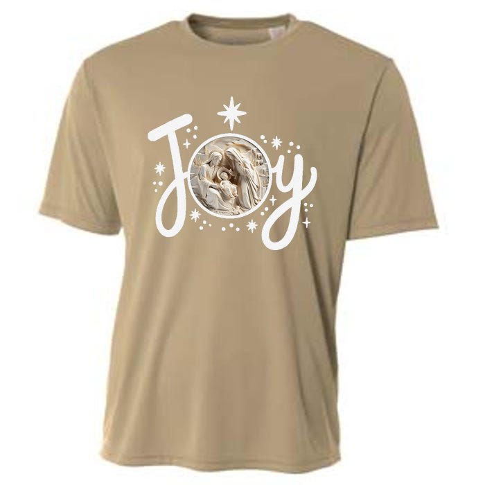 Christian Christmas Joy Jesus Nativity Scene Faith Family Cooling Performance Crew T-Shirt