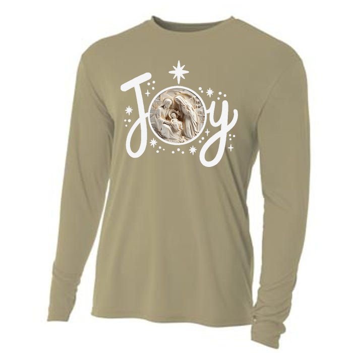 Christian Christmas Joy Jesus Nativity Scene Faith Family Cooling Performance Long Sleeve Crew