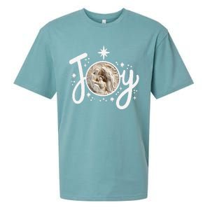 Christian Christmas Joy Jesus Nativity Scene Faith Family Sueded Cloud Jersey T-Shirt