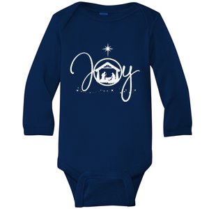 Christian Christmas Joy Jesus Nativity Scene Faith Gift Baby Long Sleeve Bodysuit