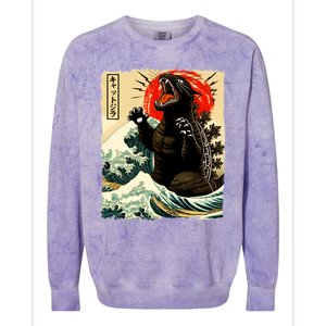 Catzilla Cat Japanese Art Funny Cat Colorblast Crewneck Sweatshirt