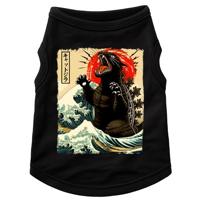 Catzilla Cat Japanese Art Funny Cat Doggie Tank