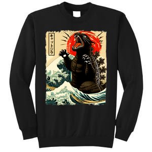 Catzilla Cat Japanese Art Funny Cat Sweatshirt