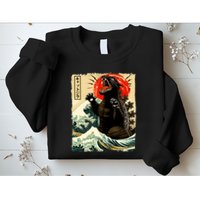 Catzilla Cat Japanese Art Funny Cat Sweatshirt
