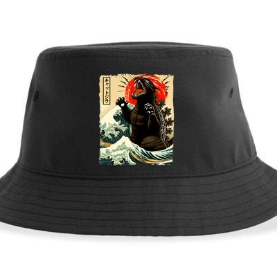 Catzilla Cat Japanese Art Funny Cat Sustainable Bucket Hat