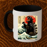 Catzilla Cat Japanese Art Funny Cat Mug