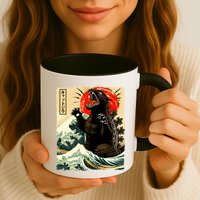 Catzilla Cat Japanese Art Funny Cat Mug