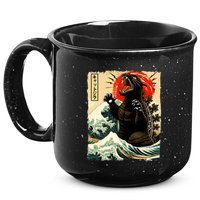 Catzilla Cat Japanese Art Funny Cat 15oz Campfire Ceramic Mug