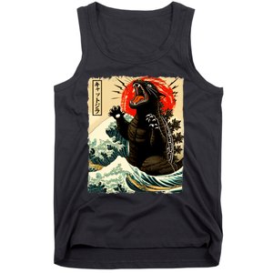 Catzilla Cat Japanese Art Funny Cat Tank Top