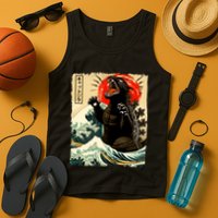 Catzilla Cat Japanese Art Funny Cat Tank Top