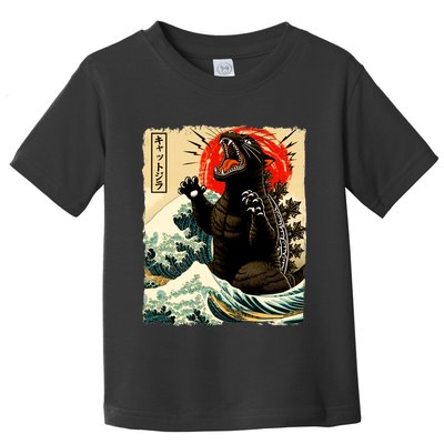 Catzilla Cat Japanese Art Funny Cat Toddler T-Shirt