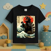 Catzilla Cat Japanese Art Funny Cat Toddler T-Shirt