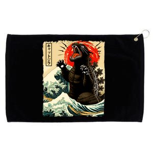 Catzilla Cat Japanese Art Funny Cat Grommeted Golf Towel