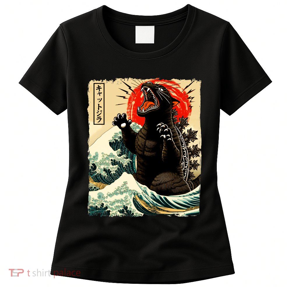 Catzilla Cat Japanese Art Funny Cat Women's T-Shirt