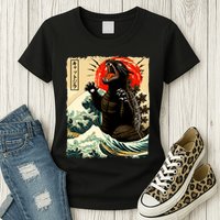 Catzilla Cat Japanese Art Funny Cat Womens T-Shirt