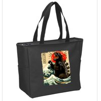 Catzilla Cat Japanese Art Funny Cat Zip Tote Bag