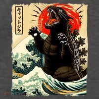 Catzilla Cat Japanese Art Funny Cat Vector Backpack
