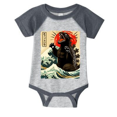 Catzilla Cat Japanese Art Funny Cat Infant Baby Jersey Bodysuit