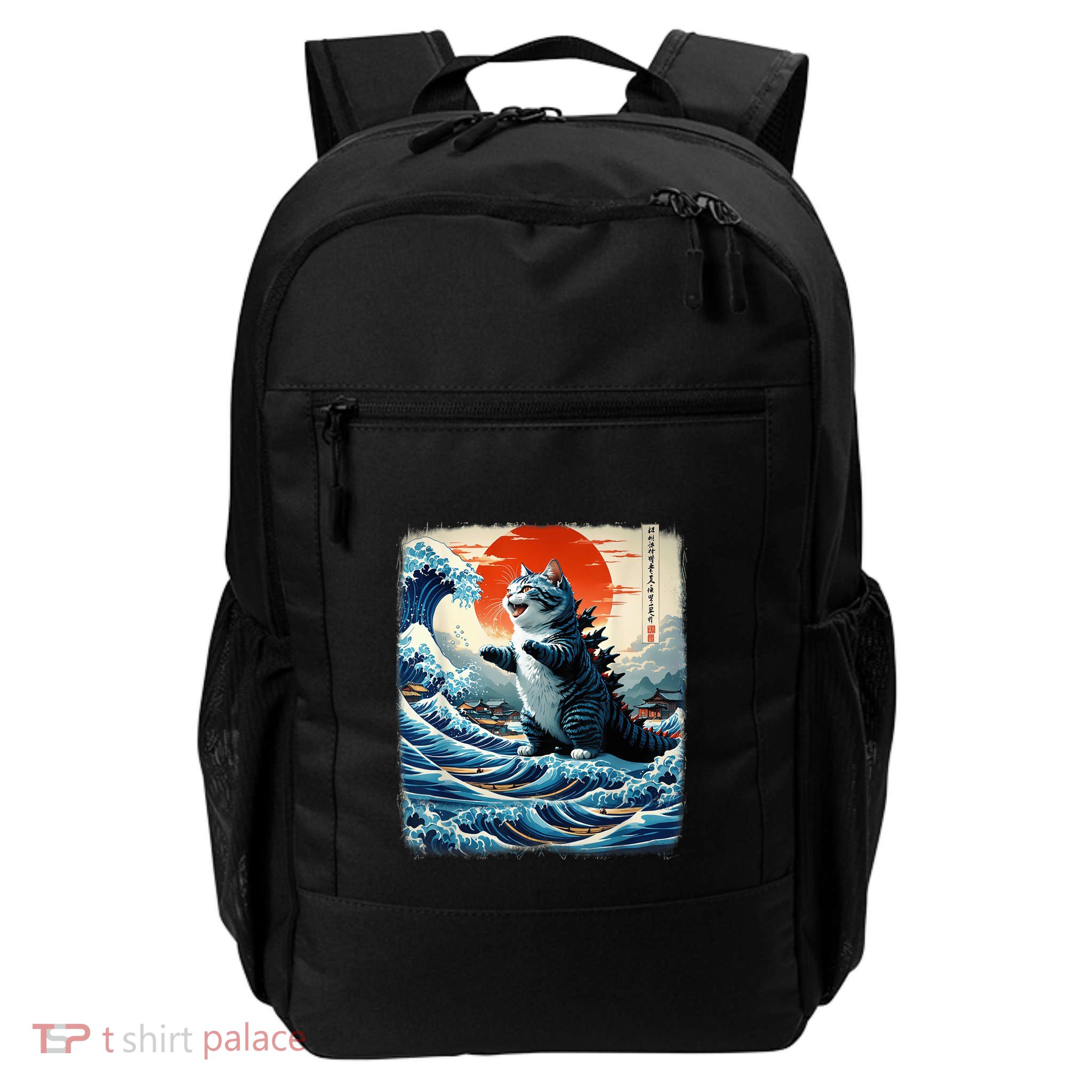 Catzilla Cat Japanese Art Funny Cat Adventure 0hoken Daily Commute Backpack