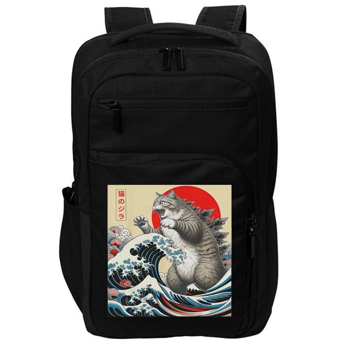 Catzilla Cat Japanese Art Impact Tech Backpack