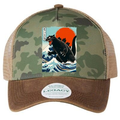 Catzilla Cat Japanese Art Cat Gift Legacy Tie Dye Trucker Hat