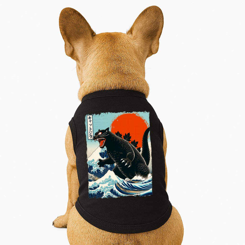 Catzilla Cat Japanese Art Cat Gift Doggie Tank