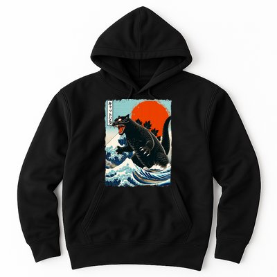 Catzilla Cat Japanese Art Cat Gift Hoodie