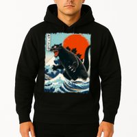 Catzilla Cat Japanese Art Cat Gift Hoodie