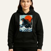 Catzilla Cat Japanese Art Cat Gift Hoodie