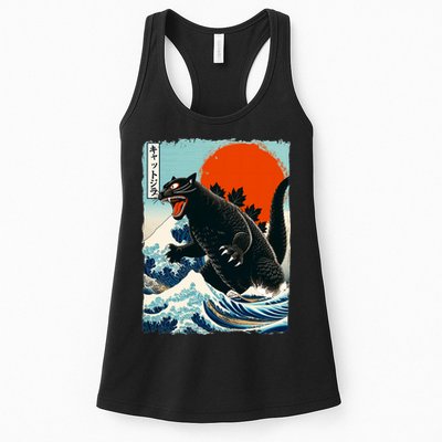 Catzilla Cat Japanese Art Cat Gift Womens Tank Top