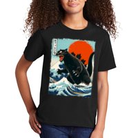 Catzilla Cat Japanese Art Cat Gift Kids T-Shirt