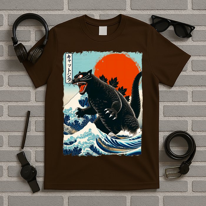 Catzilla Cat Japanese Art Cat Gift T-Shirt