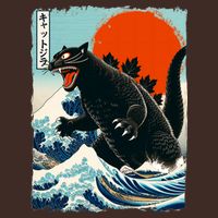Catzilla Cat Japanese Art Cat Gift T-Shirt