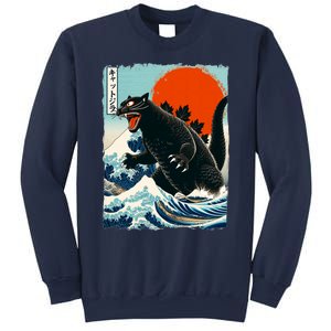 Catzilla Cat Japanese Art Cat Gift Sweatshirt