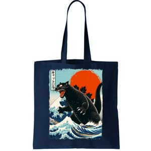 Catzilla Cat Japanese Art Cat Gift Tote Bag