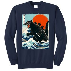 Catzilla Cat Japanese Art Cat Gift Tall Sweatshirt