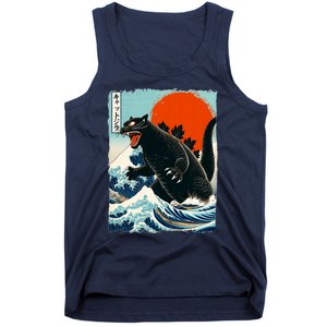 Catzilla Cat Japanese Art Cat Gift Tank Top