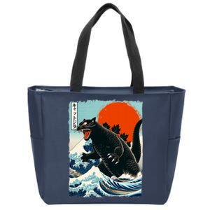 Catzilla Cat Japanese Art Cat Gift Zip Tote Bag