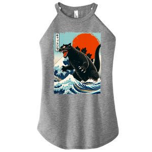 Catzilla Cat Japanese Art Cat Gift Women's Perfect Tri Rocker Tank