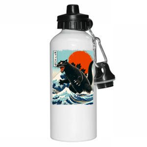 Catzilla Cat Japanese Art Cat Gift Aluminum Water Bottle