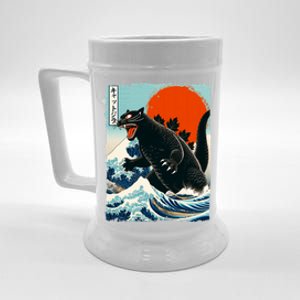 Catzilla Cat Japanese Art Cat Gift Beer Stein