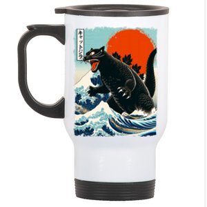 Catzilla Cat Japanese Art Cat Gift Stainless Steel Travel Mug