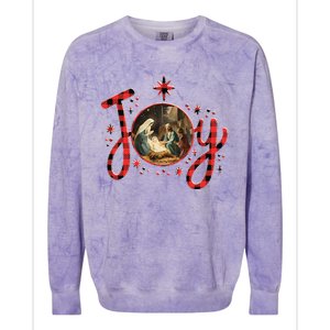 Christian Christmas Joy Jesus Nativity Scene Faith Family Colorblast Crewneck Sweatshirt