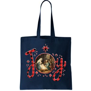 Christian Christmas Joy Jesus Nativity Scene Faith Family Tote Bag