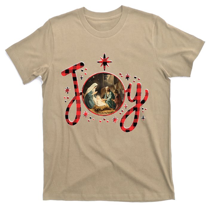 Christian Christmas Joy Jesus Nativity Scene Faith Family T-Shirt