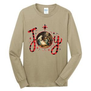 Christian Christmas Joy Jesus Nativity Scene Faith Family Tall Long Sleeve T-Shirt